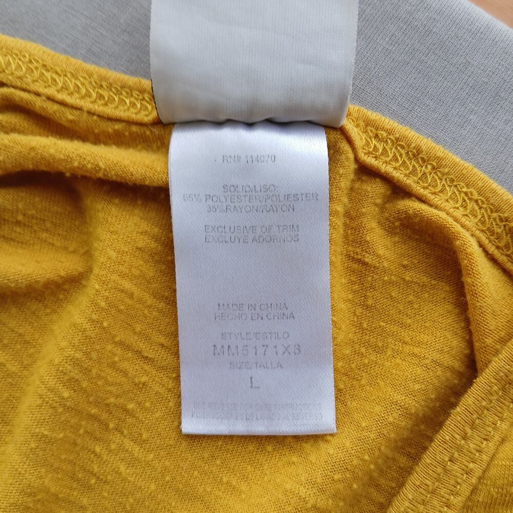 Ransom Vintage Y2K Tunic Tee Blouse L mustard yellow grey paisley graphic print - Picture 9 of 12